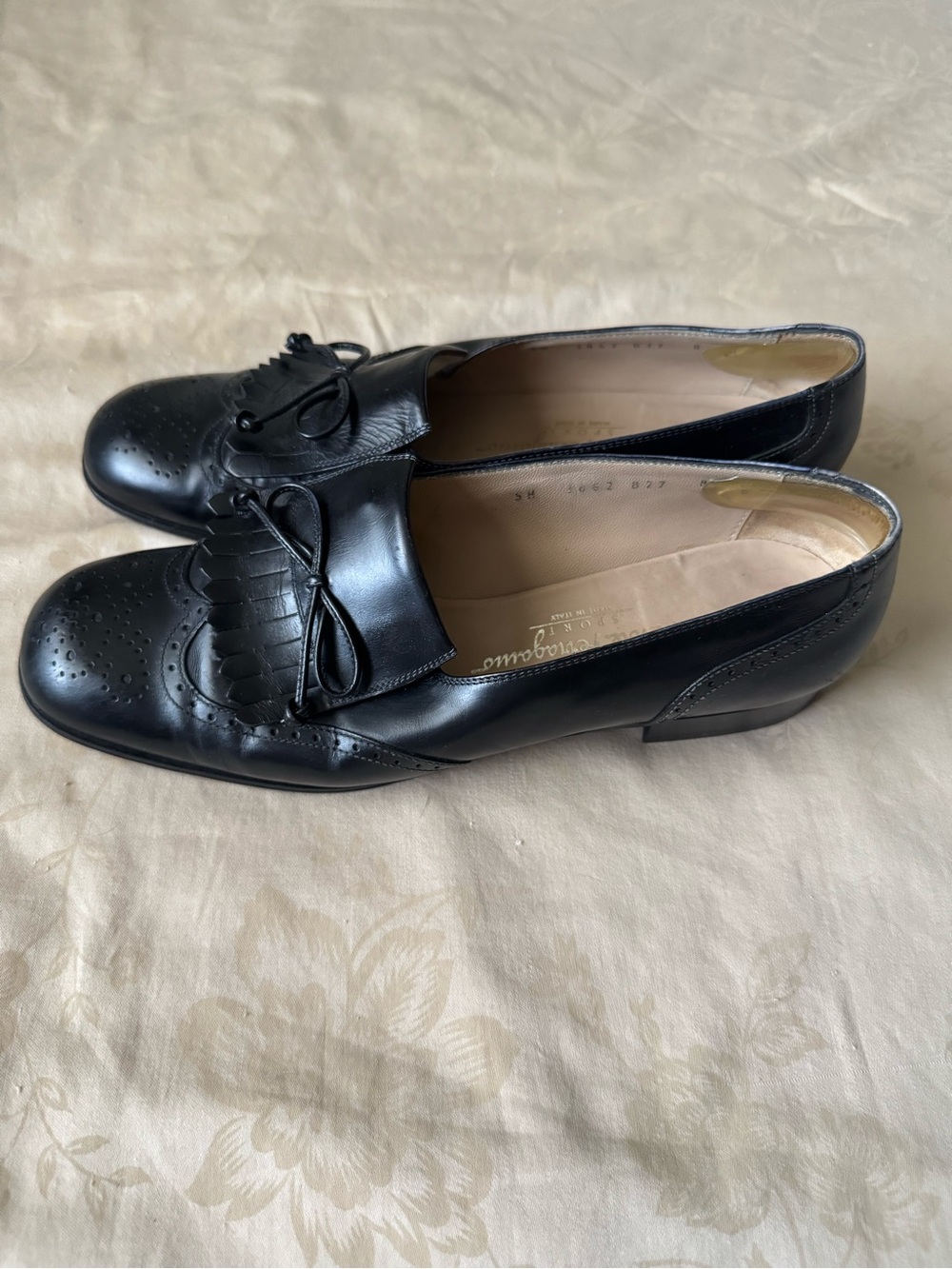 Salvatore Ferragamo Black Leather Kiltie Tassel Loafers - Picture 3 of 5